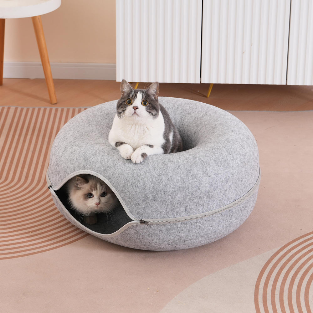 PLIISLUP tunel-gato gris-claro, cómodo lugar para descansar.
