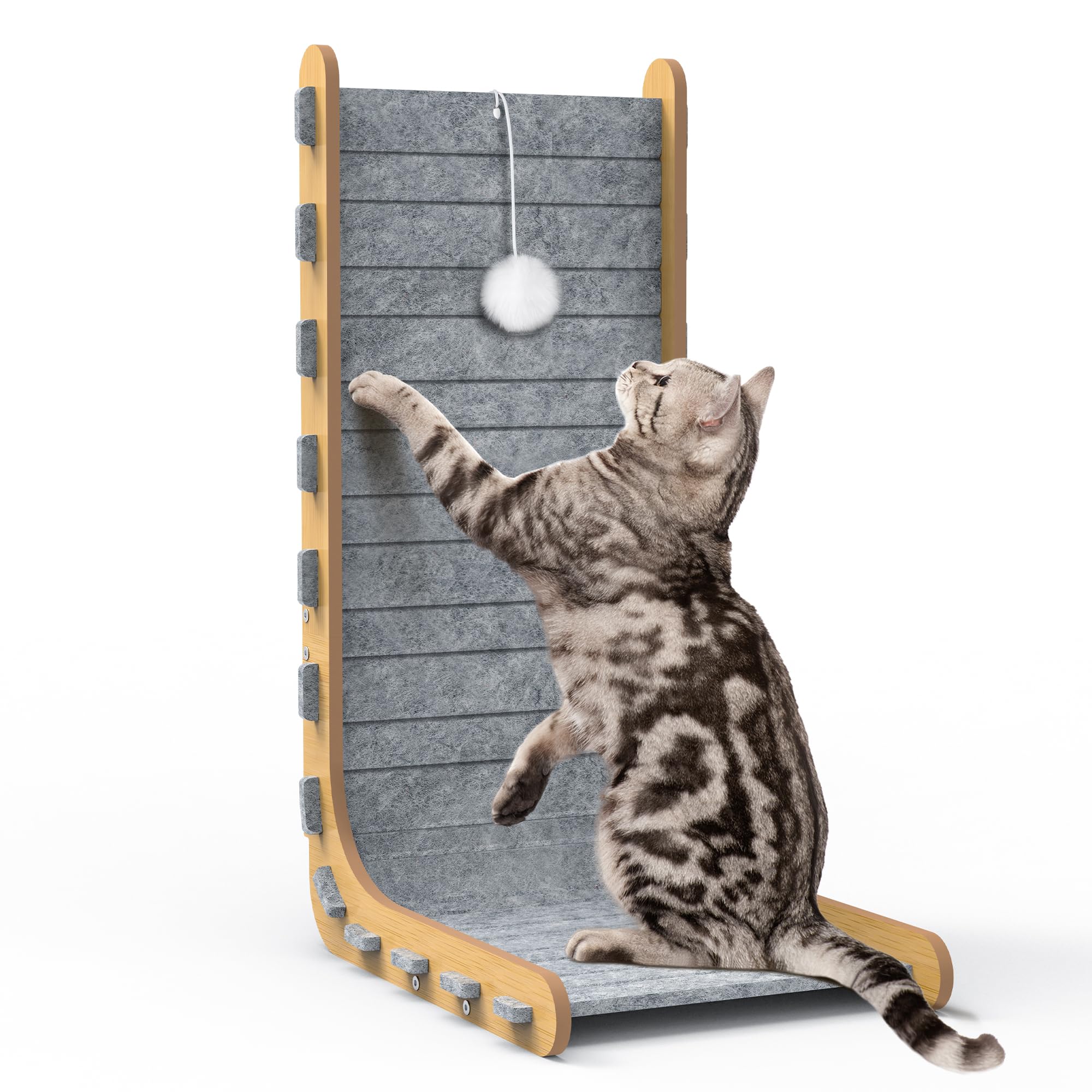 PLITTPETTS rasca-gato forma L vertical para interiores, ahorra espacio y protege muebles.