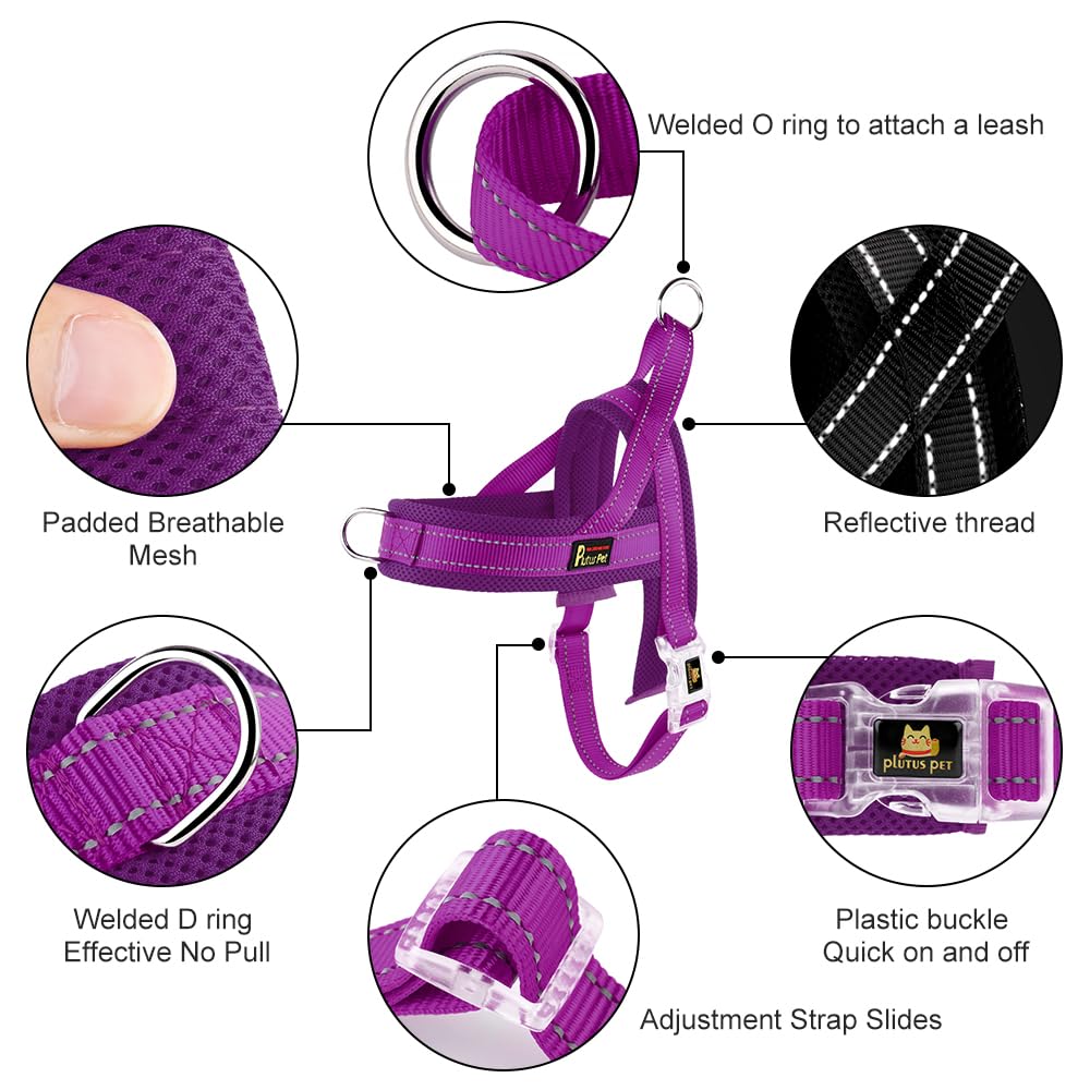PLUTUS PET arnés ajuste rápido facilita ponerse y quitarse.