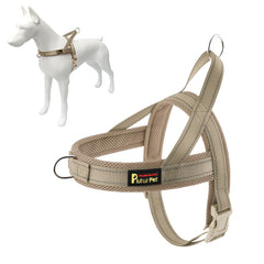 Arnés PLUTUS PET sin tirones con malla transpirable para paseos cómodos.