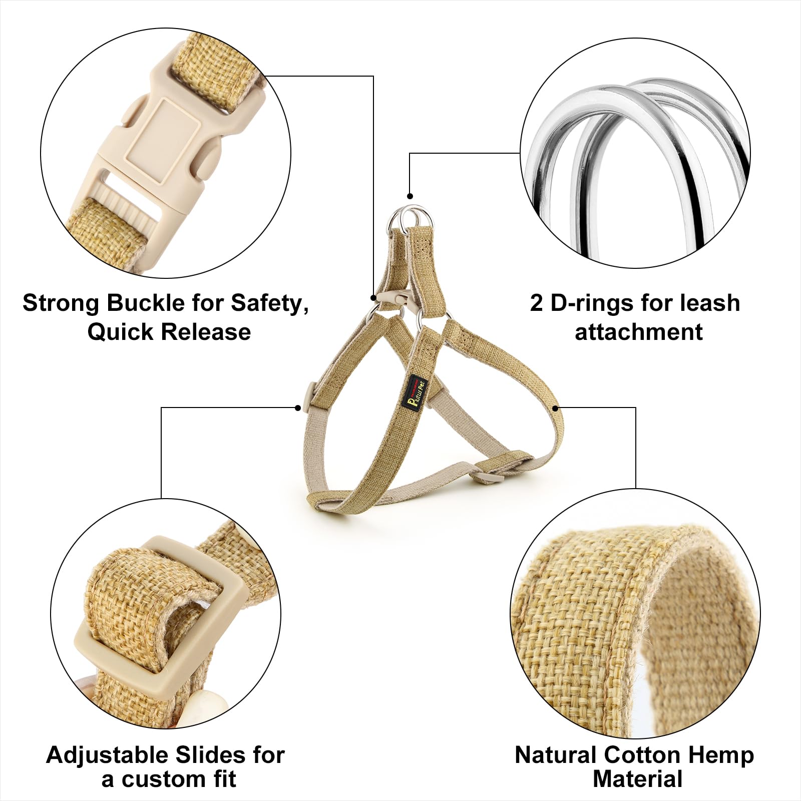 PLUTUS PET arnés fácil de poner: forma rápida y simple de vestir.