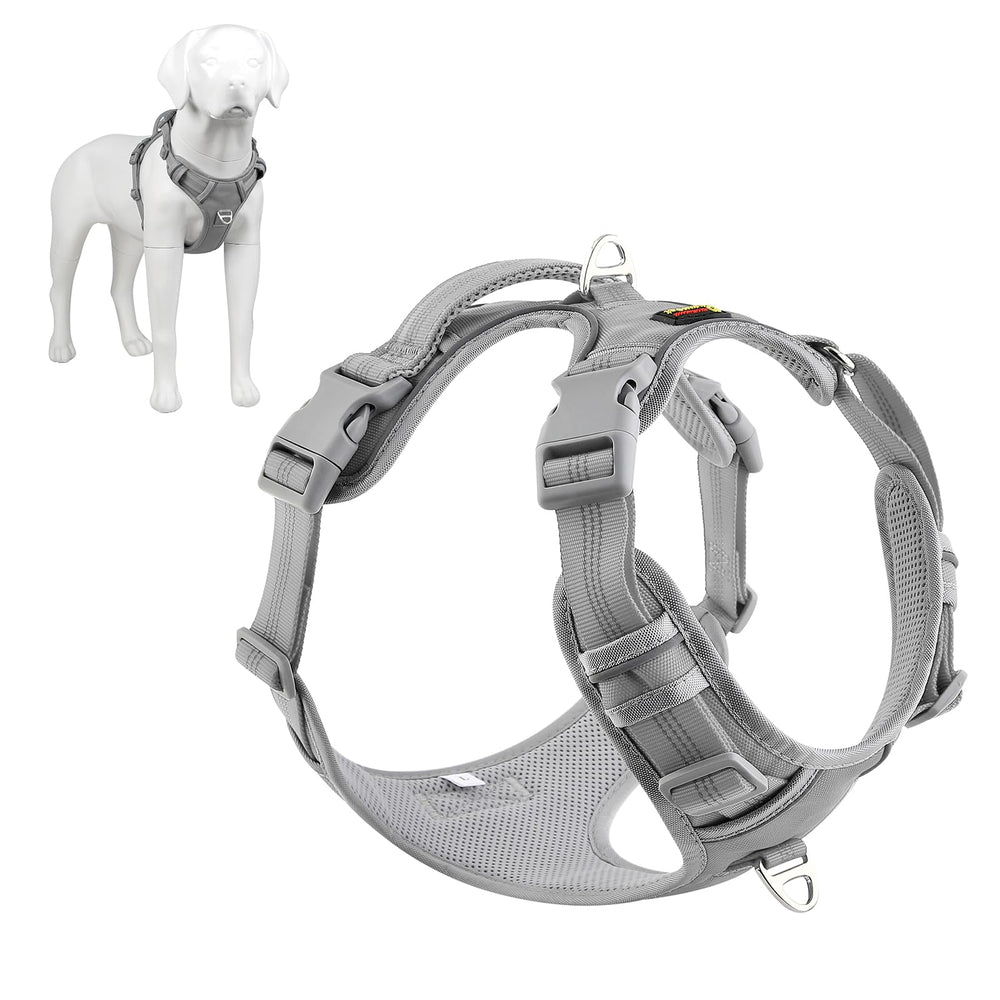 Arnés Plutus Pet sin tirones con liberación del cuello para colocar con facilidad.