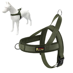 Arnés PLUTUS PET sin tirones con malla ventilada para paseos cómodos.