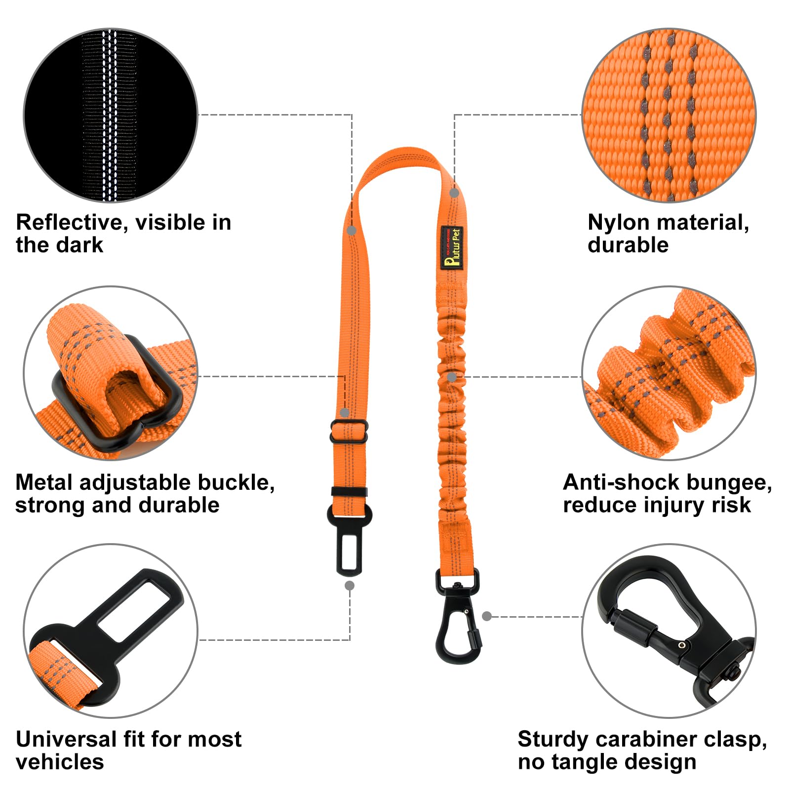 PLUTUS PET Cinturón ajustable 25-32 pulgadas, ajuste perfecto para perros.