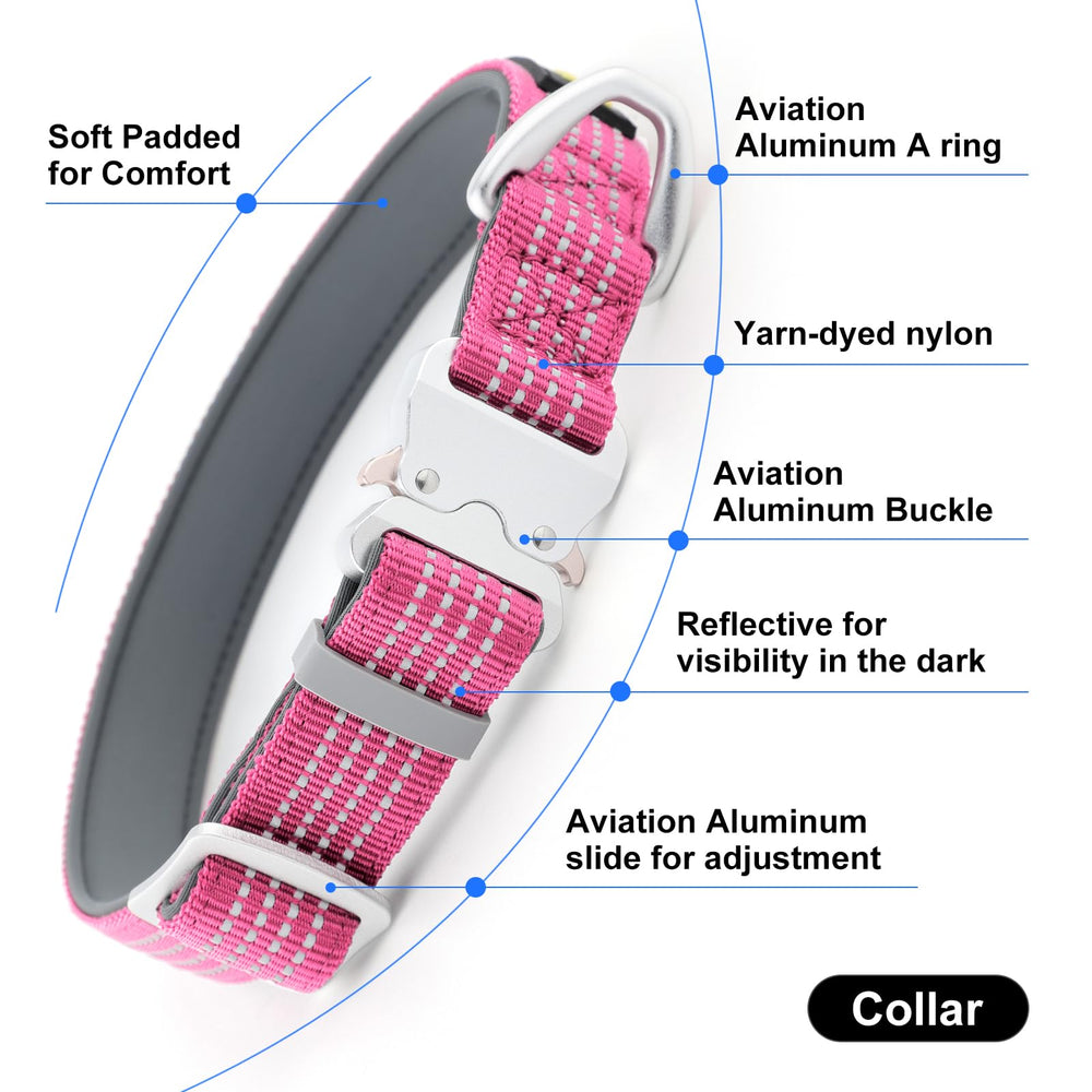 PLUTUS PET collar de nailon duradero con colores resistentes para caminatas largas.