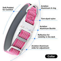 PLUTUS PET collar de nailon duradero con colores resistentes para caminatas largas.