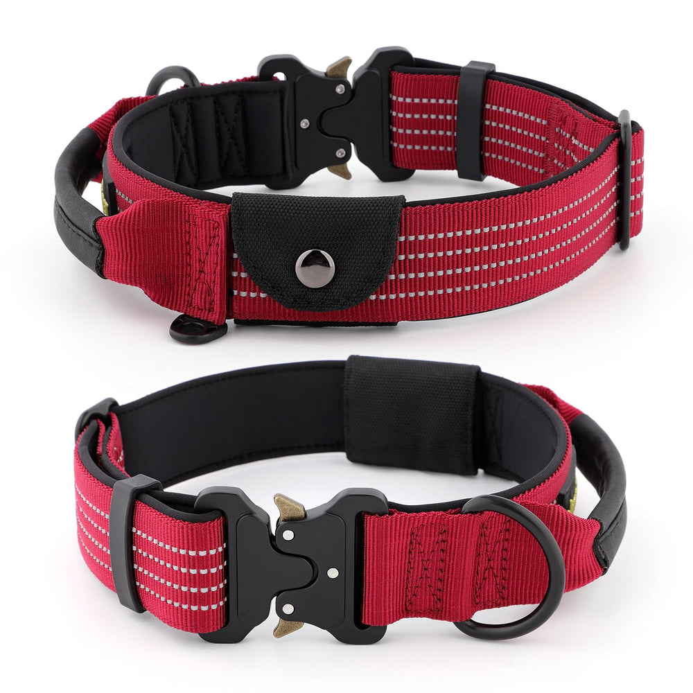 PLUTUS PET collar de nylon reflectante para paseos seguros en la oscuridad.