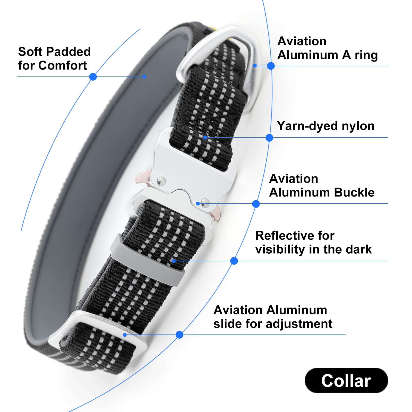 PLUTUS PET collar nylon resistente con colores duraderos para uso diario