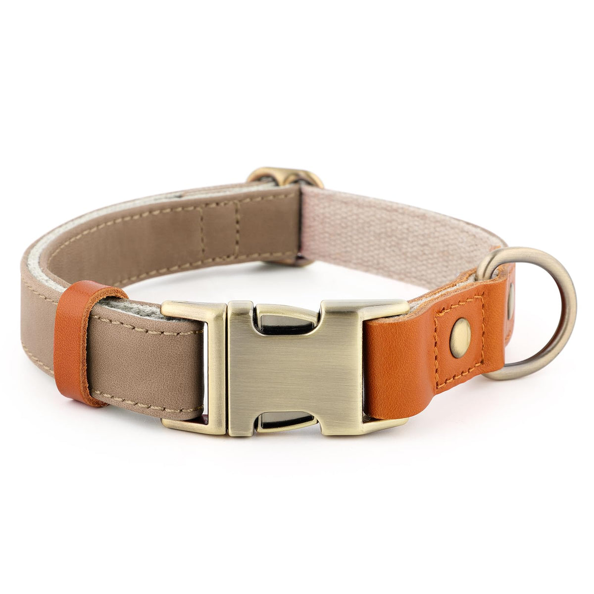 PLUTUS PET collar de cuero y cáñamo con ajuste suave para paseos diarios