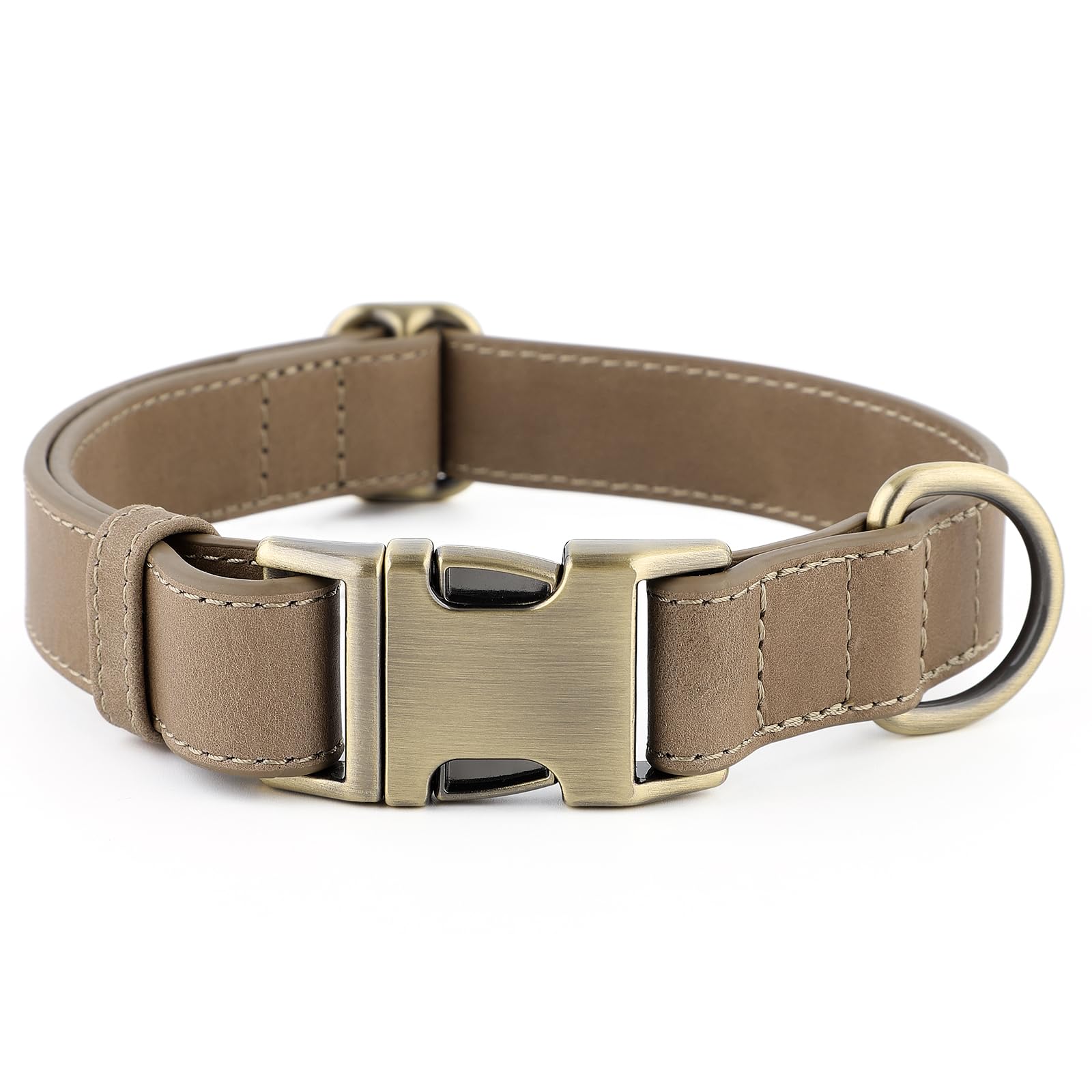 Collar PLUTUS PET de cuero real con cierre rápido para uso diario cómodo