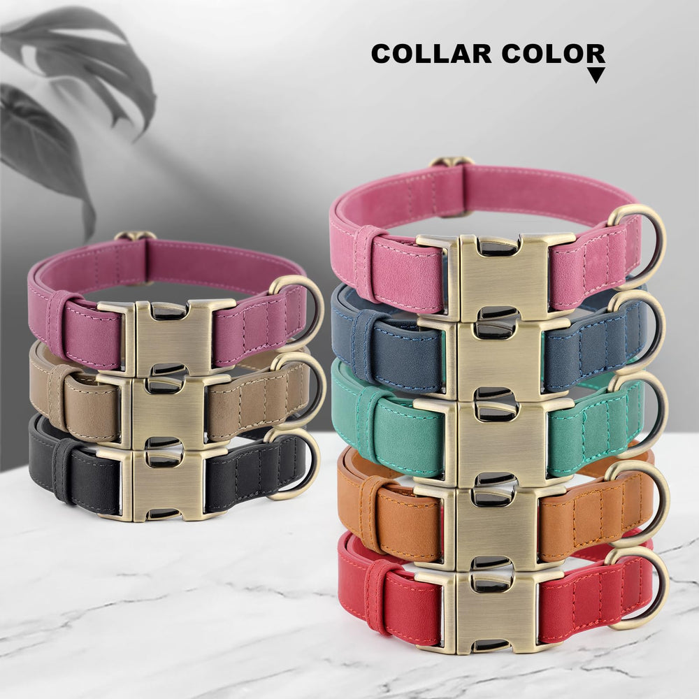 Collar PLUTUS PET cuero real color marrón ceniza para estilo y comodidad