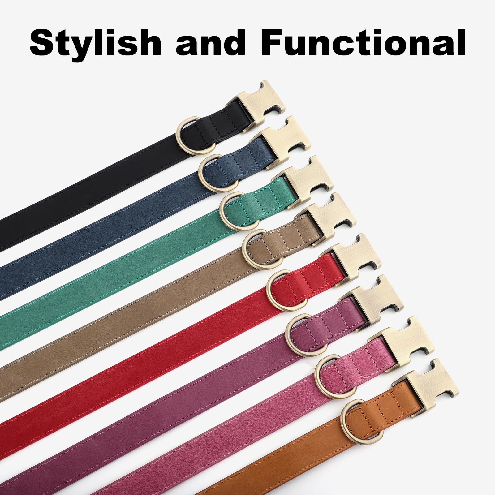 Collar PLUTUS PET cuero real con diseño elegante para perros