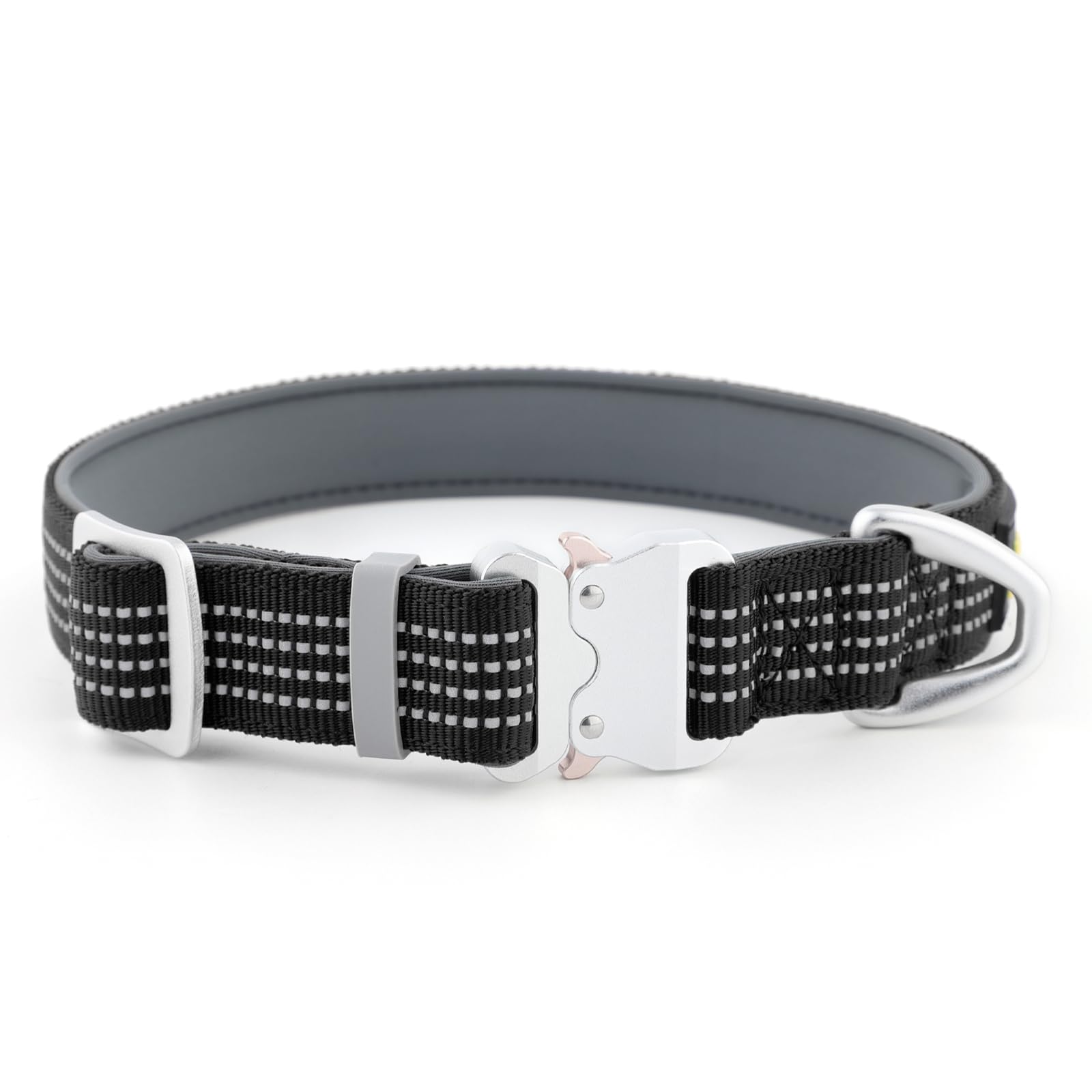 PLUTUS PET collar reflectivo con cierre de aluminio para paseos nocturnos