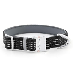 PLUTUS PET collar reflectivo con cierre de aluminio para paseos nocturnos