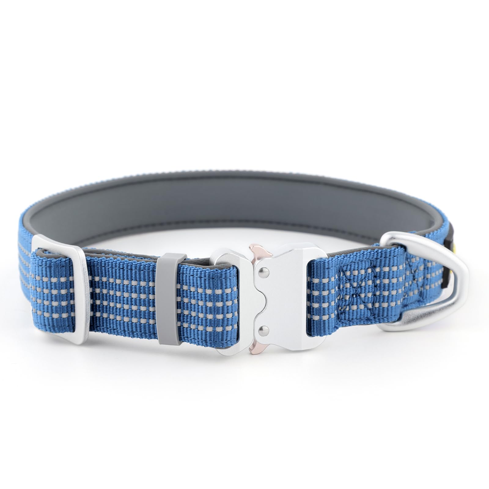 Collar reflectante de PLUTUS PET con hebilla de aluminio para mayor seguridad nocturna