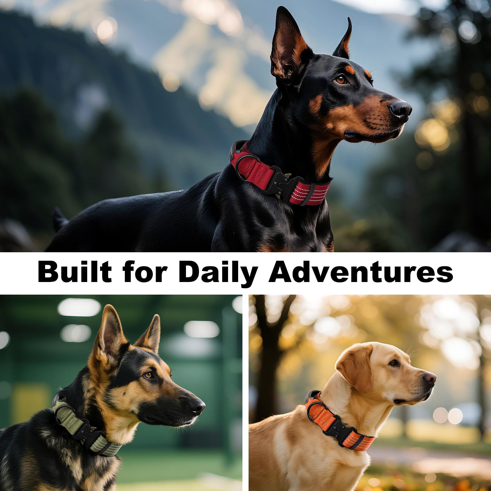 PLUTUS PET collar rojo burdeos en talla L para perros medianos a grandes.