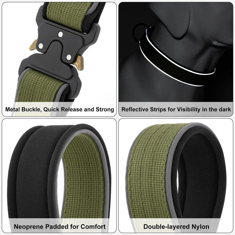 PLUTUS PET collar táctico con ajuste resistente para aventuras al aire libre.