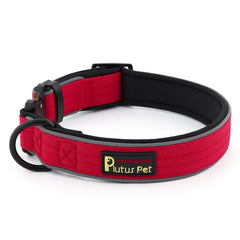 Collar táctico PLUTUS PET reflectante con cierre rápido para paseos nocturnos.