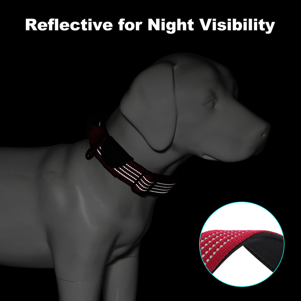 PLUTUS PET collar con costuras reflectantes para mejor visibilidad nocturna.