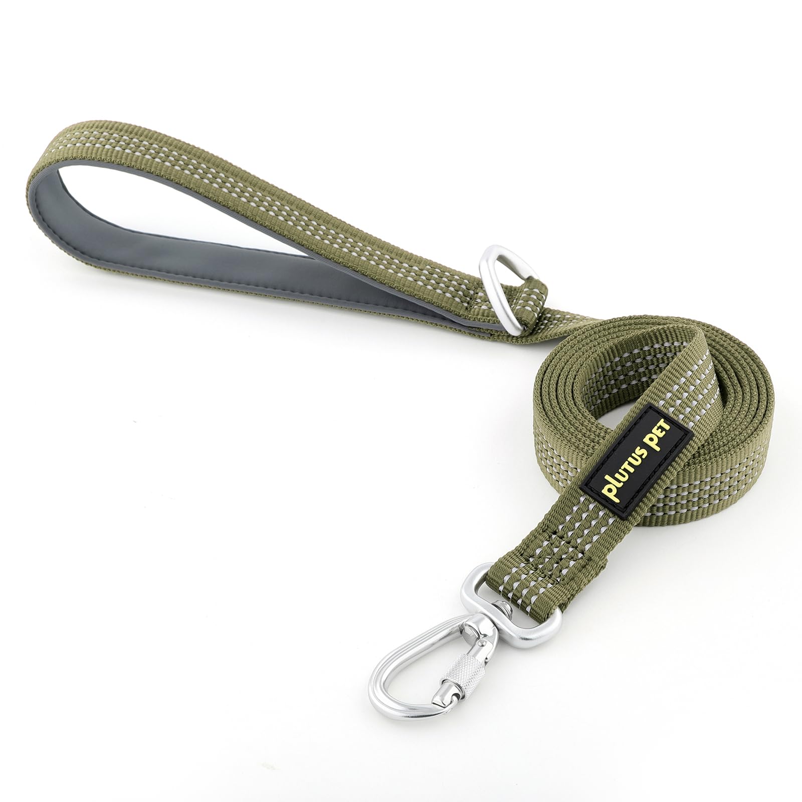 La correa Plutus Pet muestra el gancho de aluminio bloqueable para mayor seguridad.