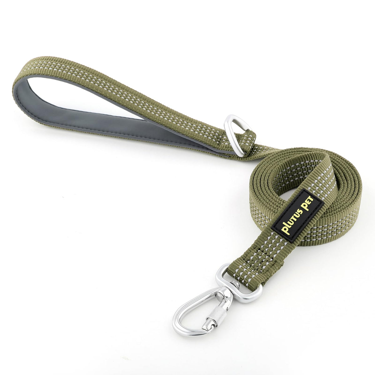 La correa Plutus Pet muestra el gancho de aluminio bloqueable para mayor seguridad.