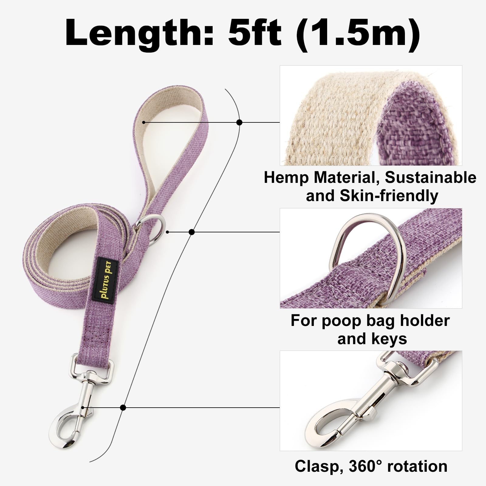 PLUTUS PET diseño estético y práctico en lavanda para paseos con estilo.