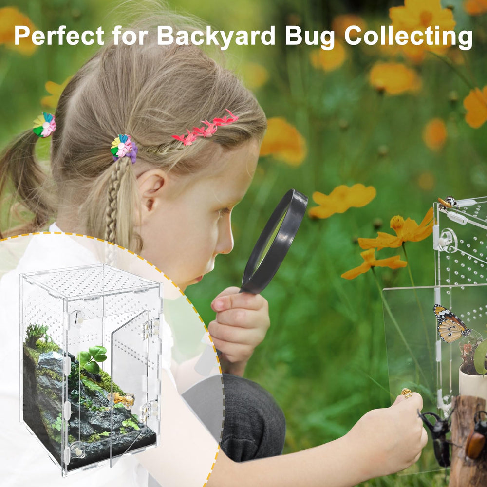 plzzree caja acrílica araña-saltadora uso para mascotas pequeñas con seguridad.