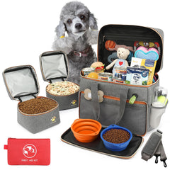 Bolsa Pmpete para perros con compartimentos grandes para viaje organizado.