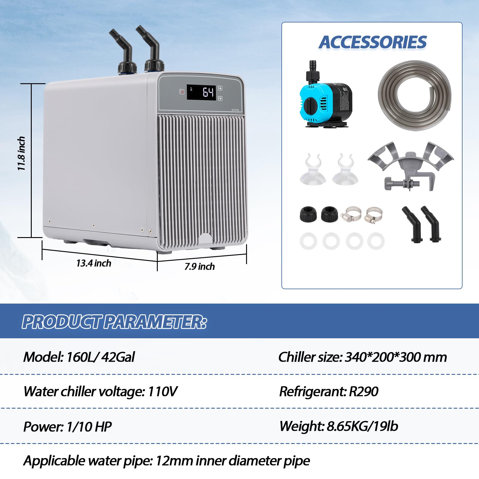 Poafamx diseño-compacto ideal para hidroponía y acuarios pequeños.