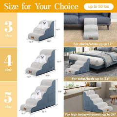 POCBLUE escalera de cuatro pasos para camas altas y ventanas.