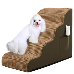 POCBLUE escaleras para perro pequeño, 4 peldaños, ideal para subir al sofá.