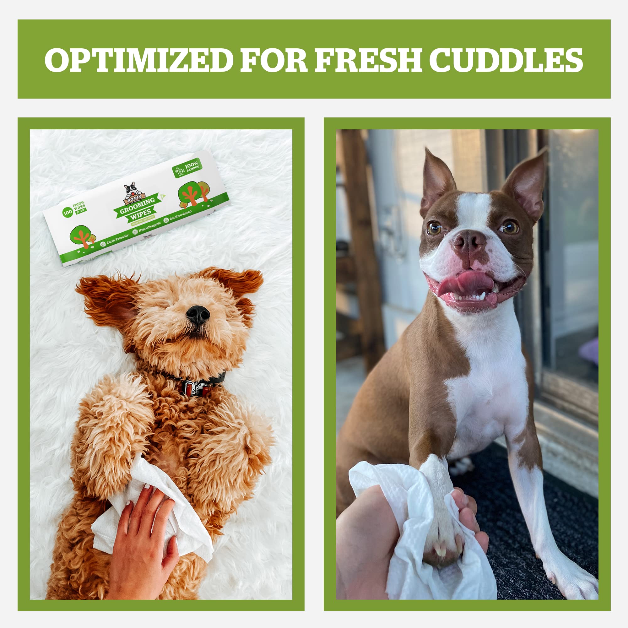 Pogi’s toallitas para perros: fórmula suave para piel sensible.