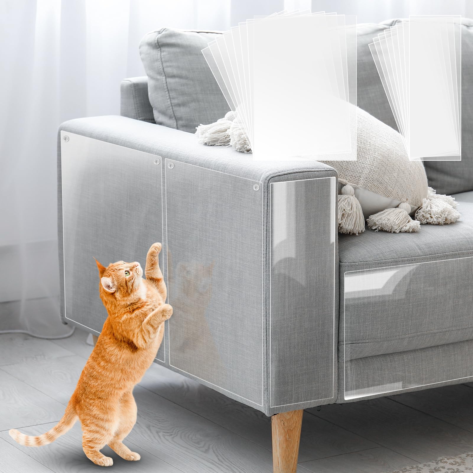 POILKMNI protector transparente para muebles evita arañazos de gatos.