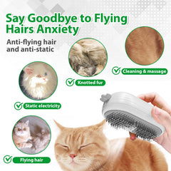 POIIOPY Cat Steam Brush con atomizador ultrafino para capturar pelos sueltos.