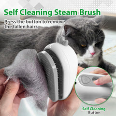 POIIOPY Cat Steam Brush con auto limpieza para retirar pelos con facilidad.