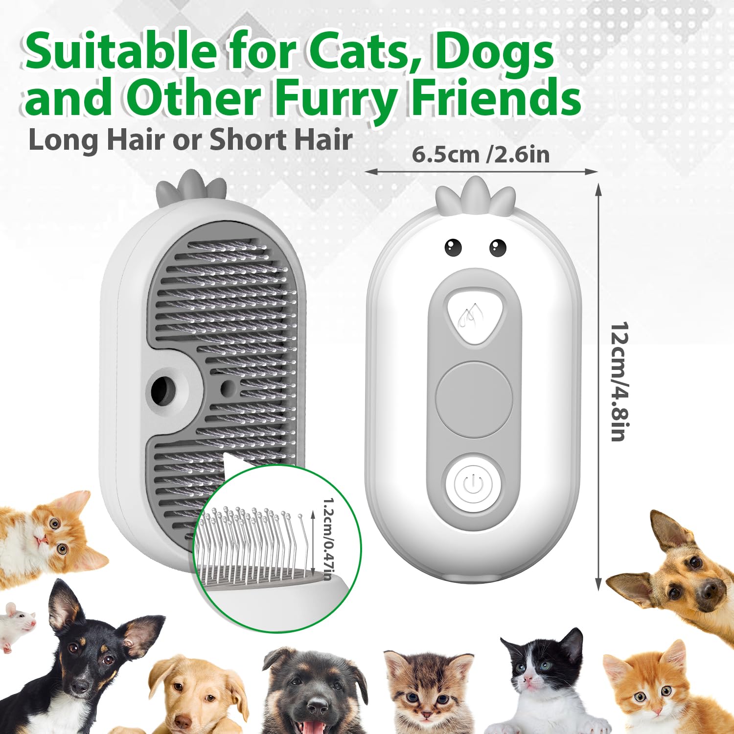 POIIOPY Cat Steam Brush ideal para mascotas que no aman el agua.