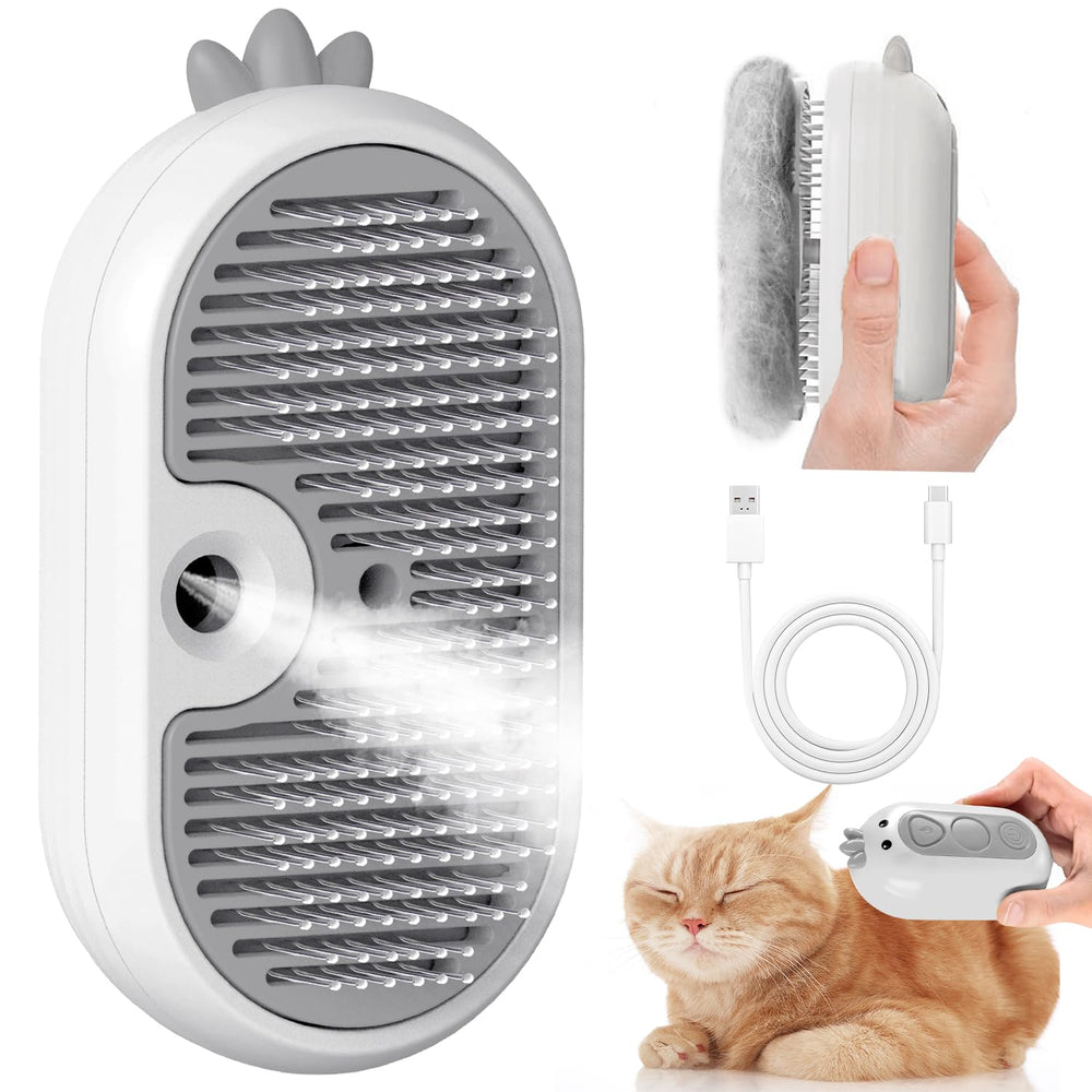 POIIOPY Cat Steam Brush en uso diario para un pelaje limpio y cuidado.