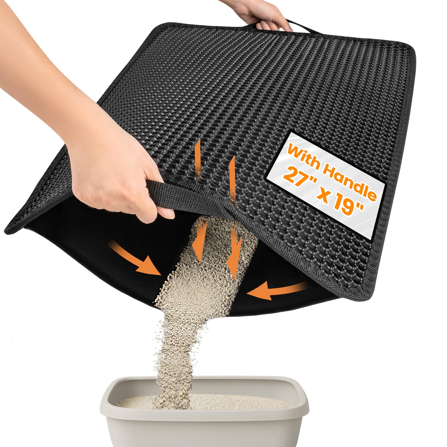 Polarduck alfombra para arena de gatos, trasera impermeable, protege suelos.