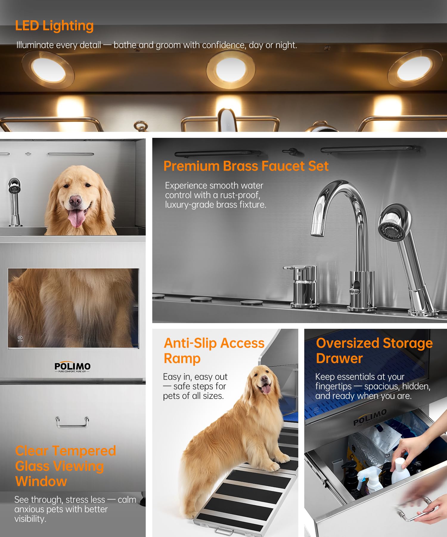 POLIMO iluminación LED IP65 que ilumina todo el área de baño