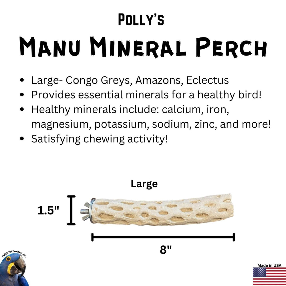 Polly's Manu Mineral Perch: tamaño grande ideal para loros y amazones.
