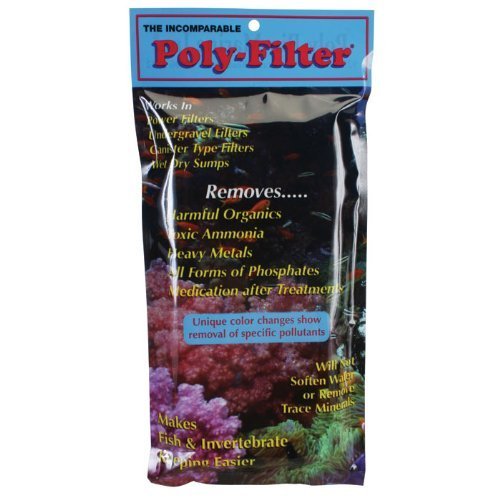 Poly Filter Poly-Bio-Marine con almohadillas 4x8 para filtración química y claridad del agua en acuarios.