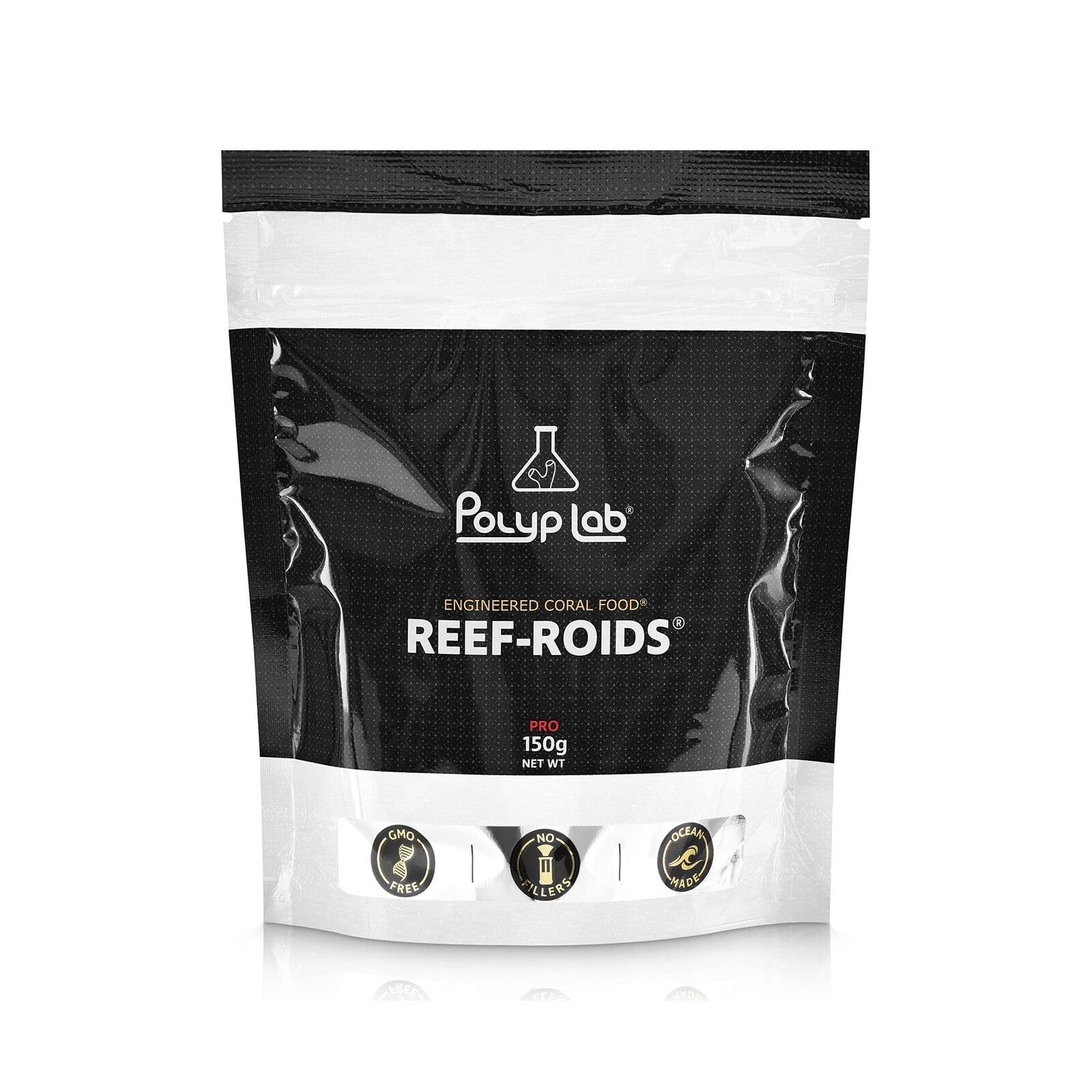 Polyp Lab Reef-Roids en empaque visible para alimentación de corales