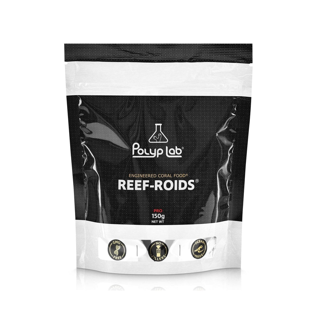 Polyp Lab Reef-Roids en empaque visible para alimentación de corales