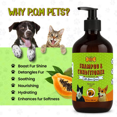 POM-PETS desenredante para perros, pelaje suave tras el baño.