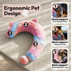 POMESEA Almohada calma perro, forma de interrogación para soporte ergonómico del cuello.