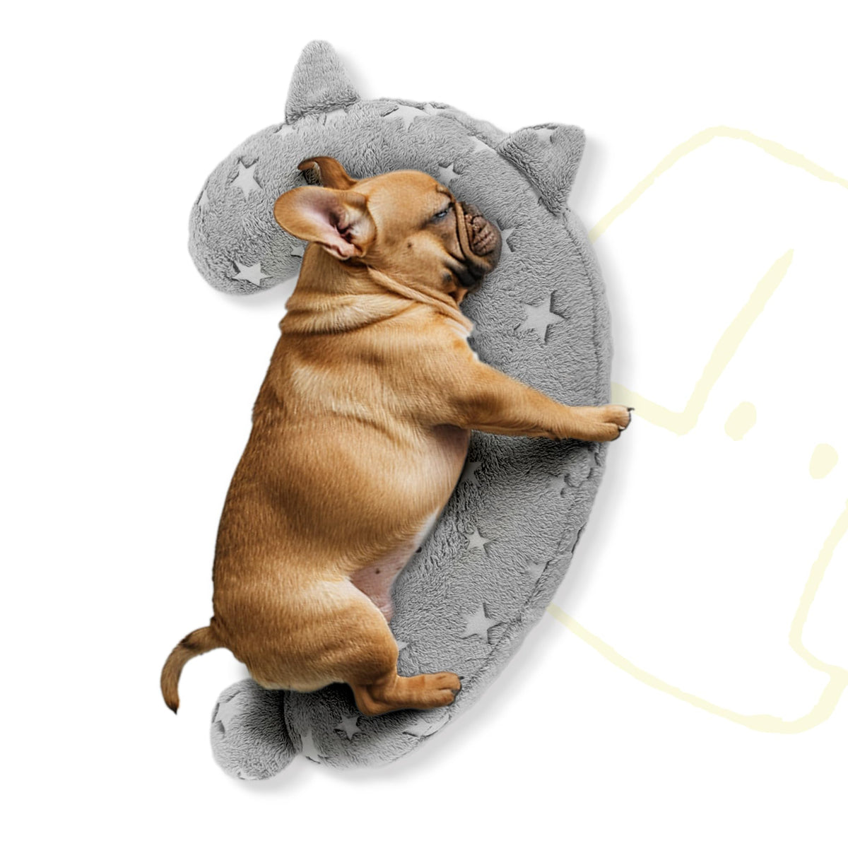 Almohada calmante POMESEA para perros con luz nocturna favorece la relajación.
