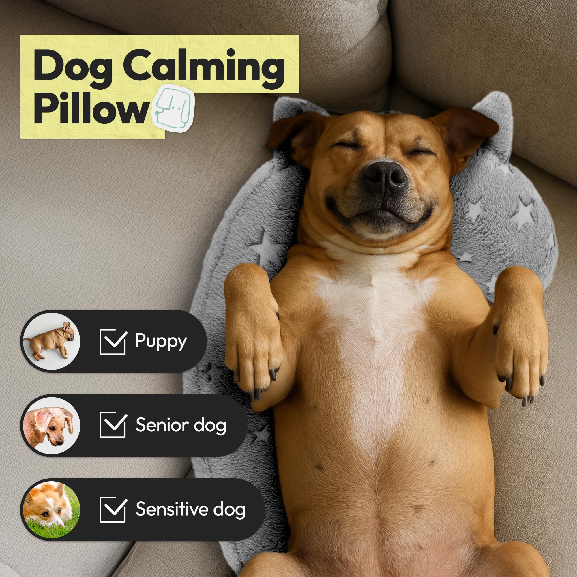 POMESEA Almohada cuello ergonómico para comodidad diaria del perro.