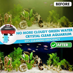 PONDFORSE filtro canister externo mostrando control de caudal ajustable