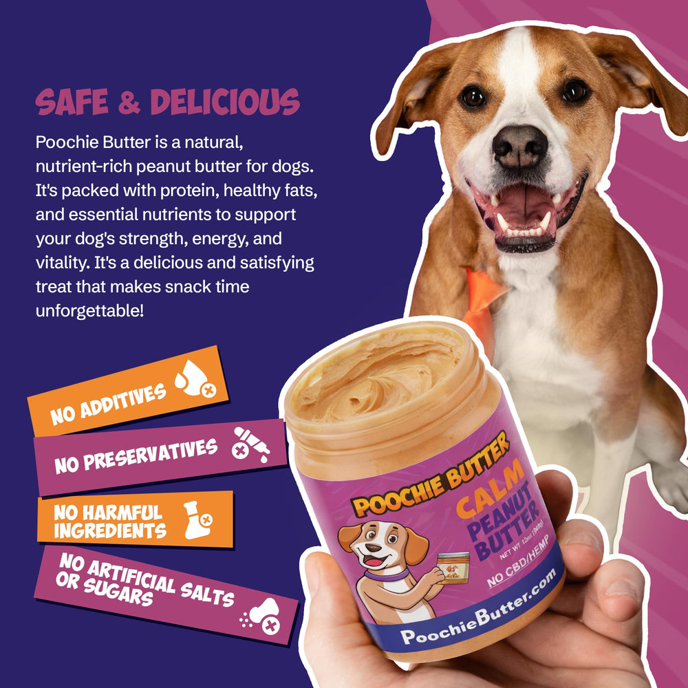 Poochie Butter Dilly's Calm, sirve con cuchara para dosis seguras.