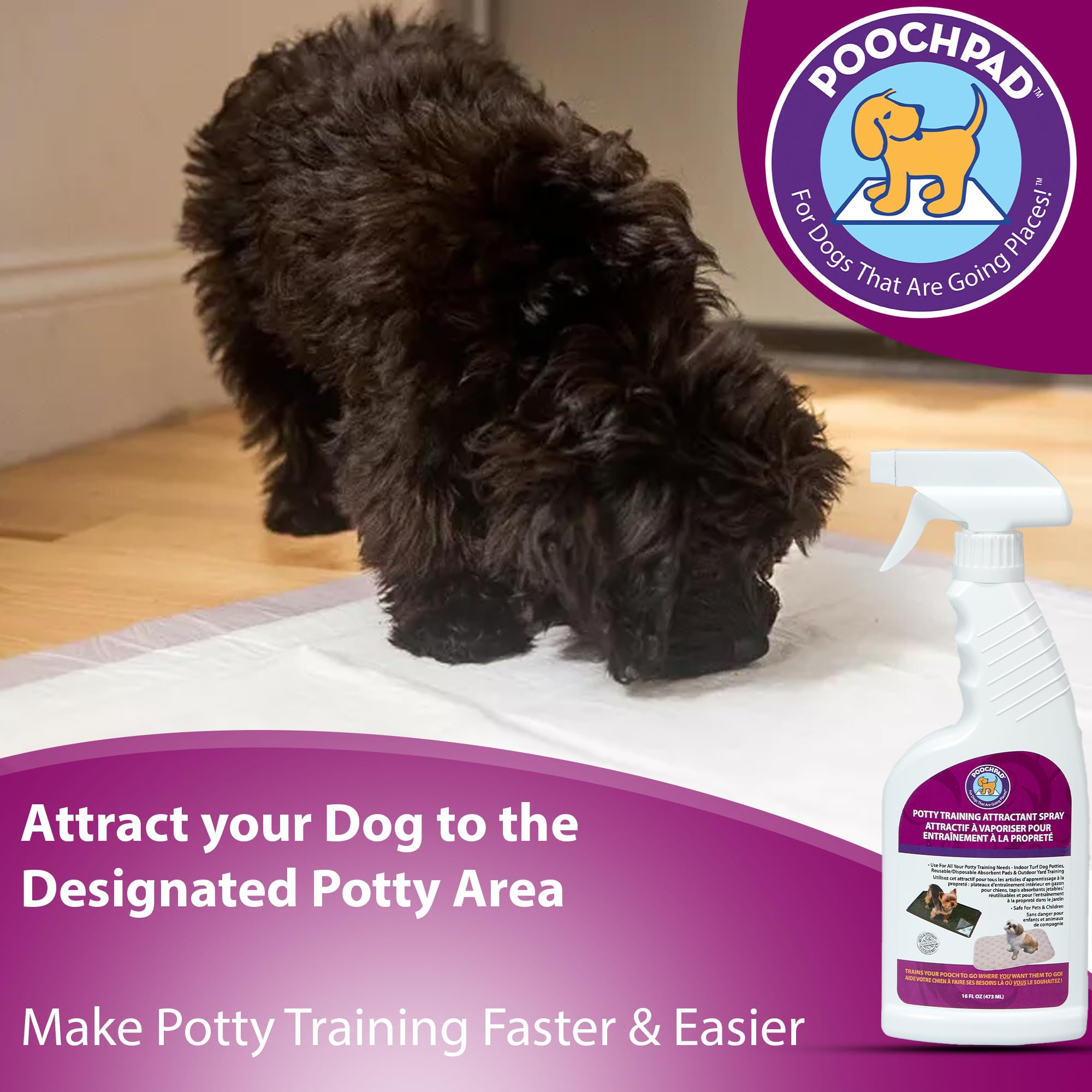 PoochPad uso exterior con césped para entrenar al exterior.